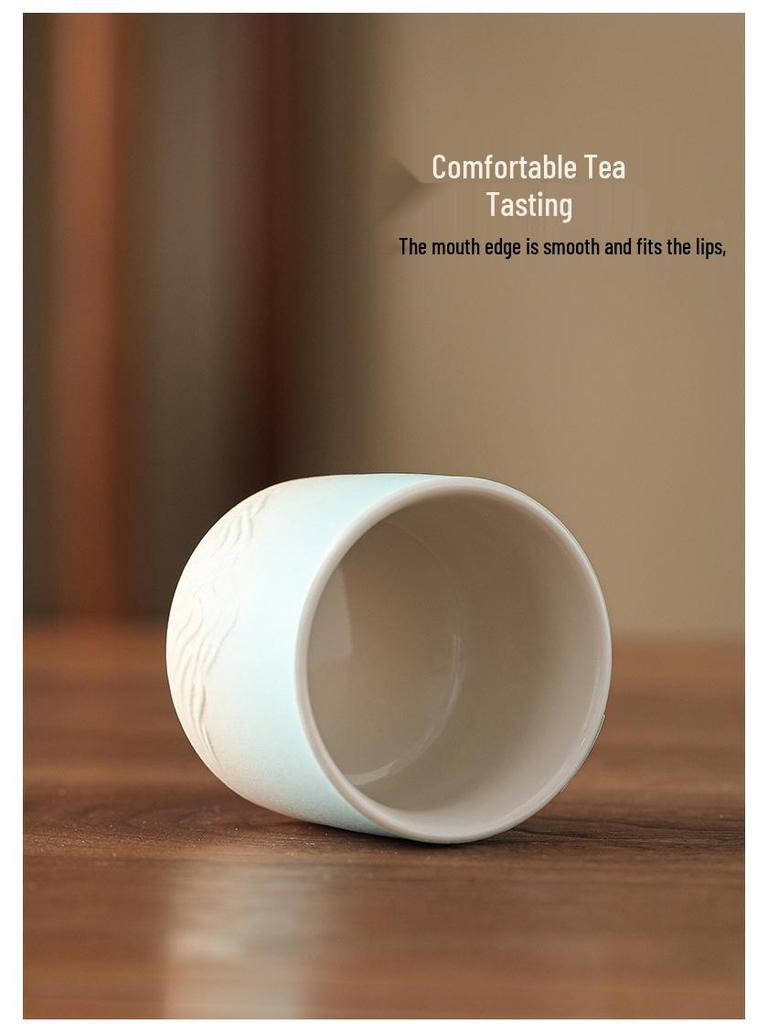 Чайный сервиз кунг-фу: Белые Фарфоровые и Керамические Чашки для Чая, Мастер-Чашка из Нефрита Цвета Бараньего Жира, Набор Пиал для Чая Подарок