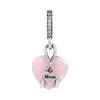 PAndora Mom Opalescent Pink Murano Pendant And Dangle Silver Charm 793202c01