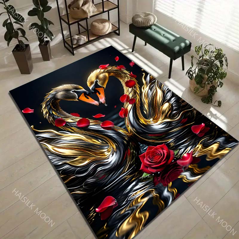 Violin Flowers Sheet Music Carpet for Living Room Bedroom Sofa Home Decor Rus Non-slip Floor Mat Luxury Gift Multiple sizes