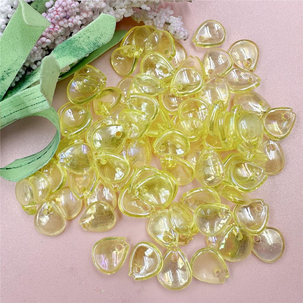 High Quality Creative Accessories 100pcs Acrylic DIY Bouquet Petal Loose Beads Fashion Necklace Bracelet Beading Material 10.8*12.4mm