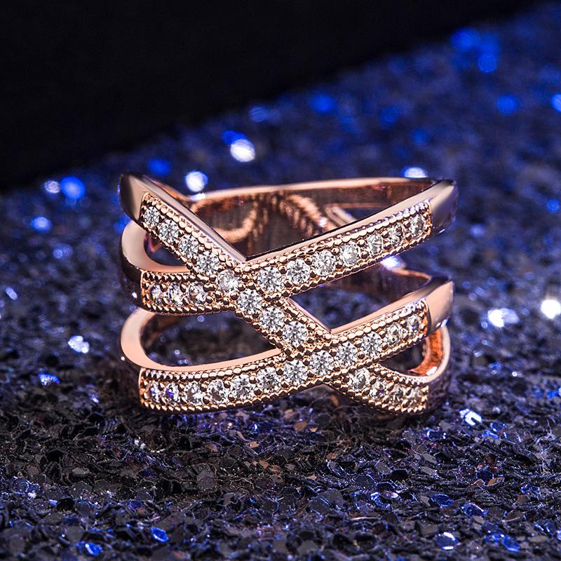 Sace Gems Классический крест, медный сплав, циркон, кольцо на указательный палец, женские украшения, свадебное обещание, вечерние подарок, открытый