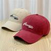 Japanese-style autumn and winter retro brushed baseball cap for men, casual embroidered soft-top cap that makes the head look smaller and provides