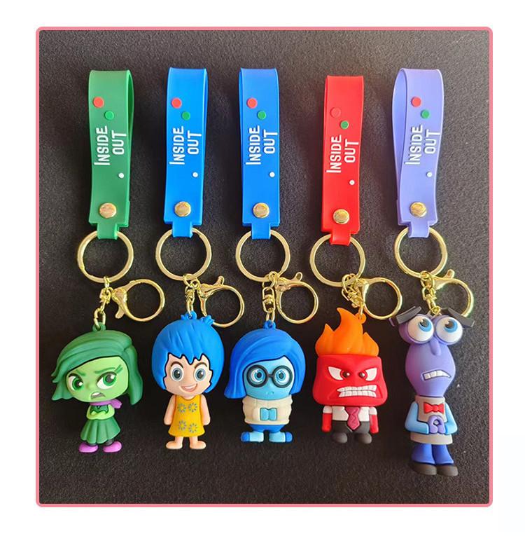 Adorable Inside Out Keychain 2024 Silicone Key Ring Perfect For Gifts And Parties