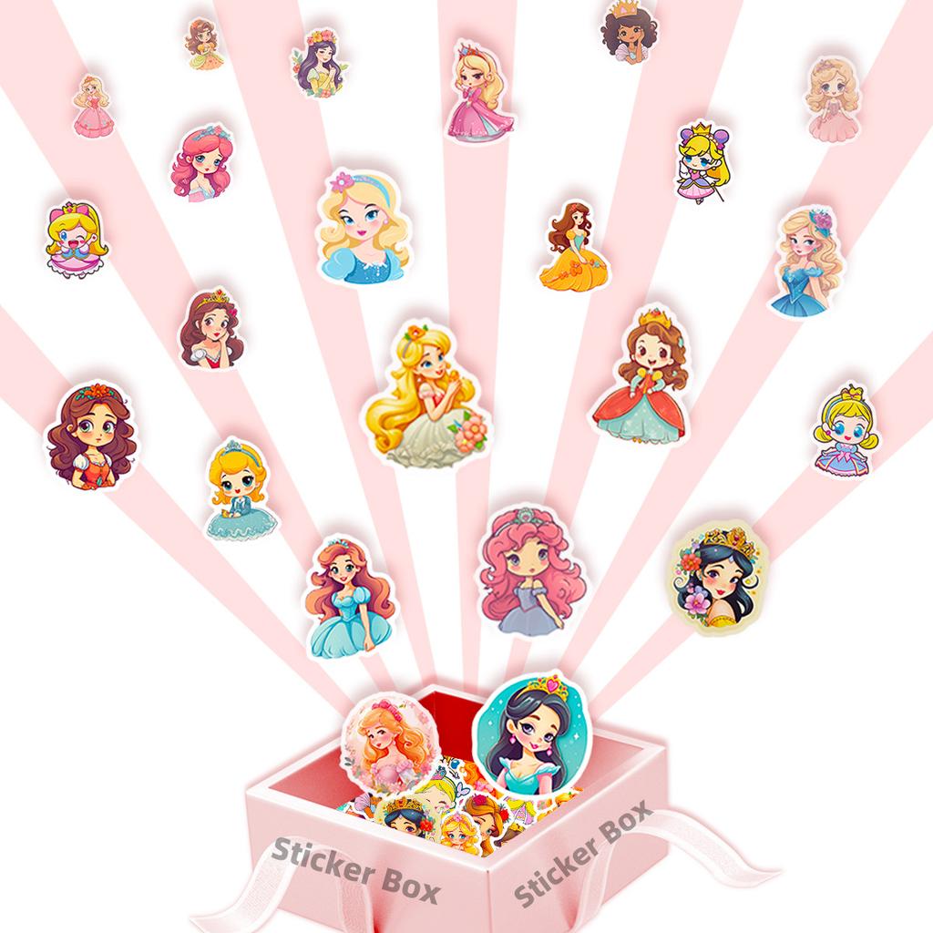 50 Cartoon Cute Princess Children's Stickers Ins Creative Waterproof Stickers Pack DIY Water Cup Computer Ipad
