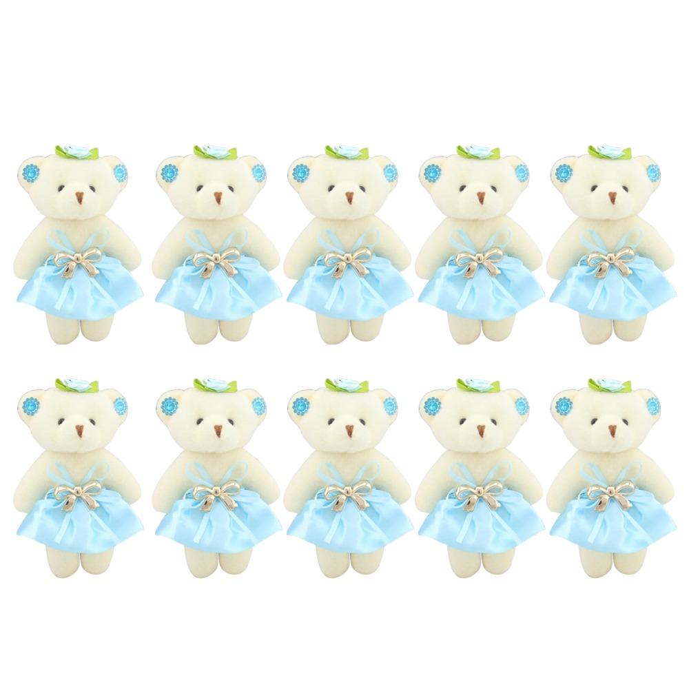 10pcs/set Plush Animal Mini Bear Flower Bouquet Cartoon Bear Plush Toys  Valentine's Day