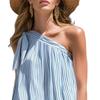 2026 cross-border new European and American style striped off-the-shoulder sleeveless top summer vacation loose fashion trend women's clothing