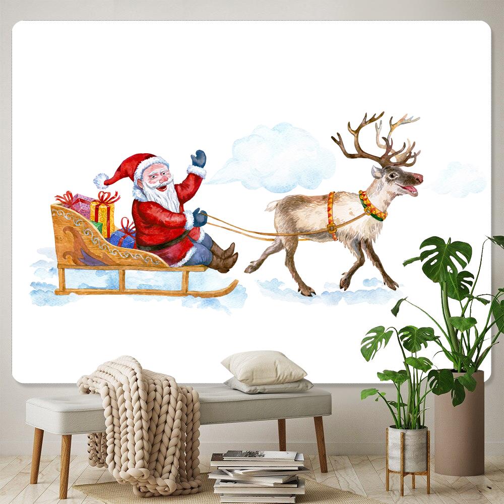 Рождественская психоделическая сцена, домашний фон, ткань, большой гобелен, богемная ткань, настенная простыня