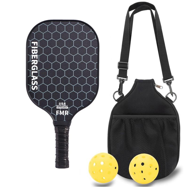 Carbon Fiber Pickleball Paddle Set With 2 Balls Carry Bag Outdoor Court Play
