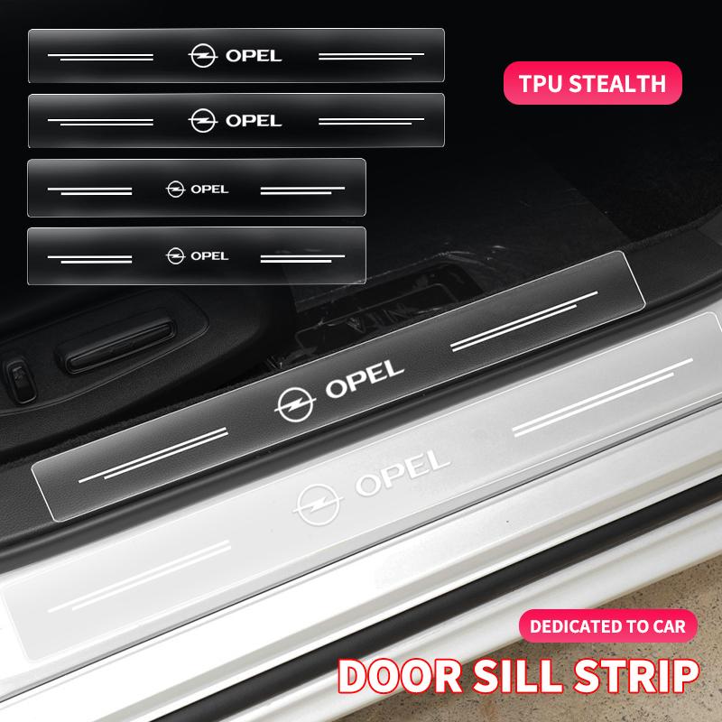jvzp1 4pcs Car Threshold Sticker Scratch Resistant Transparent Film Protector For Opel Insignia Astra Antara Meriva Zafira H G Corsa