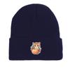 Cat Fruit Print Knitted Cap Beanie, Skull Cap Cancer Chemo Fit Trendy Headwear Knit Hat Beanie
