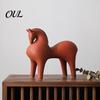 Minimalist Horse Sculpture Ceramic Abstract Figurine, Modern Statue for Home Office Matte Black Decor Decor, Artistic Ornament Living Room Tabletop