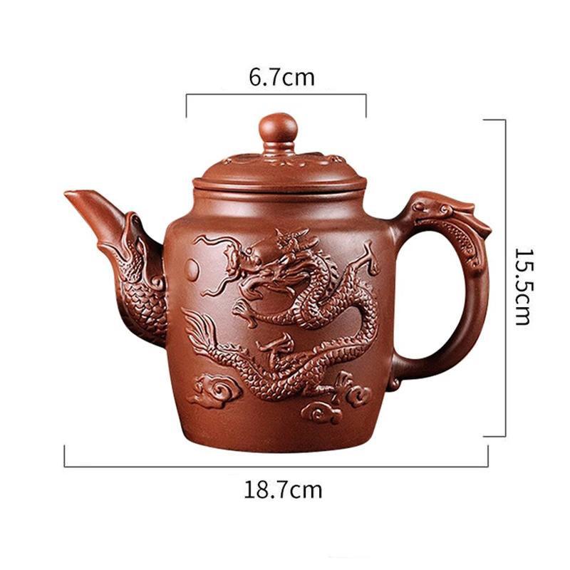 Чайники из фиолетовой глины, китайский чайный сервиз, резной чайник ручной работы с заварочным устройством, фильтр для зеленого чая, чайные принадлежности