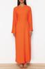 Женское модное новое платье в хиджабе оранжевое трикотажное платье с испанскими рукавами