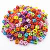 DIY Crafts Acrylic 100 Pcs/Lot Fashion Loose Beads Flat/Square For Jewelry Making Russian Letter