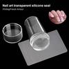 1 Set Nail Art Stamper with Nail Scraper Removable Design Transparent Silicone Nail Stamper Manicure Tools for Professional