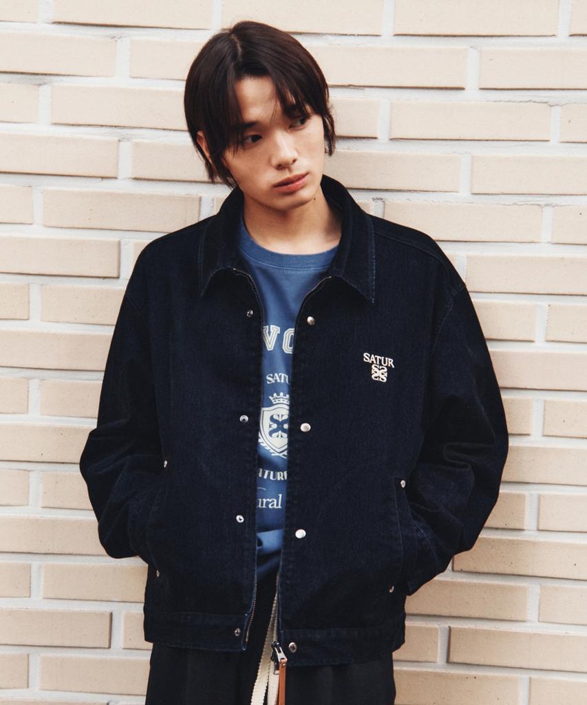SATUR Theo Velvet Denim Jacket Indigo