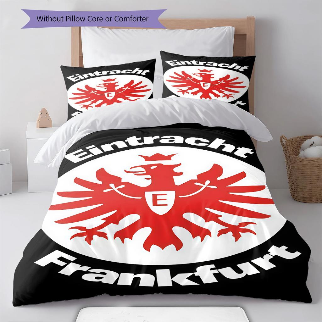 Eintracht Frankfurt Pattern Bedding Quilt Set Quilt Cover Pillowcase Home Decoration Birthday Gift (1 * duvet cover + 2 * pillowcase, without core)