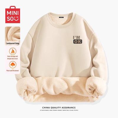 MINISO Мужской свитшот с круглым вырезом и флисовой подкладкой