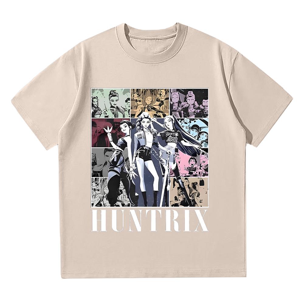 Huntrix Girl Kpop Демо Фильм Винтажная Футболка Kpop Охотники на Демонов Футболка Jinu Манга Одежда Хлопок Высокое Качество Футболки Унисекс Топы