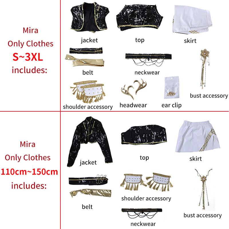 Охотники на демонов Руми Зои Мира Косплей Костюм Парик Черный Костюмы для сценических выступлений K-pop Идол Ролевая игра Наряды на Хэллоуин Карнавал