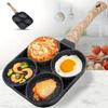 4 Hole Frying Pot Pan Non-stick Egg Pancake Steak Hamburg Omelet Pan Breakfast, Multi-section Design, Four-section Egg Frying Pan