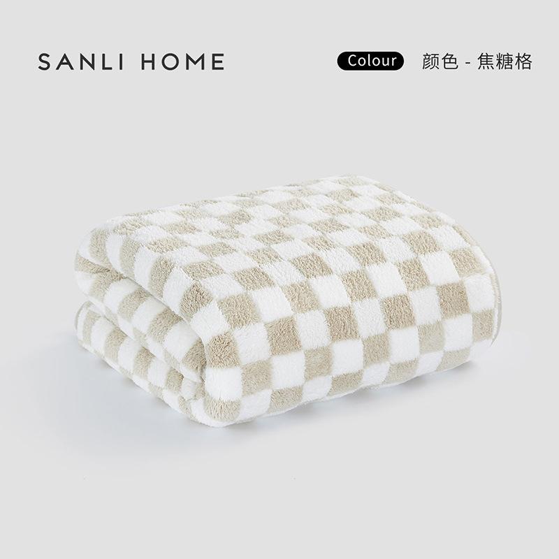 Towel checkerboard towel coral fleece square towel face towel bath towel children adult face towel