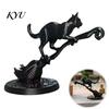 Уникальное настольное украшение Фигурка черной кошки на метле ведьмы, 3D-печатная статуэтка метлы, Статуэтка Хэллоуина для многоярусного подноса, Стола, Декор стола