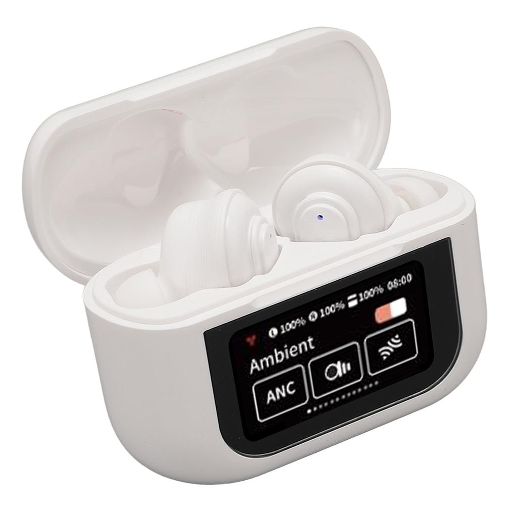 Wireless Earbuds with Touch Screen ENC Noise Cancelling Stereo Sound Bluetooth 5.4 Earphones for Music Calling