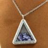 Stones and Minerals. Raw Tanzanite Necklace. Triangle Model.