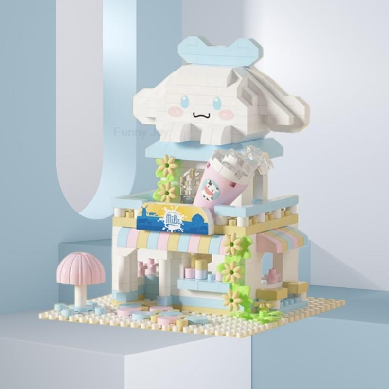 Cartoon Anime Blocks Kuromi My Melody Cinnamoroll Mouse Building Blocks Doll Toy Kids Birthday Gift
