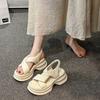 Platform-soled Sports Sandals Women's Summer 2025 New Versatile Beach Outer Wear Roman Shoes Soft-soled Heightening Women's Shoes