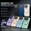 Luxury AG Frosted Anti-fingerprint Electroplated Case for Xiaomi 17T Pro 15T Pro Magnetic 360° Rotation Bracket Shockproof Cover