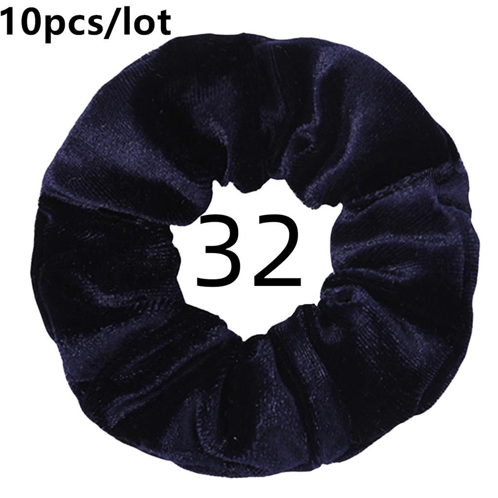 10pc/lot Scrunchies Velvet Scrunchies Hair Accessories For Women Elastic Bands Elegant Ponytail Solid Colors Coffee Black Grey
