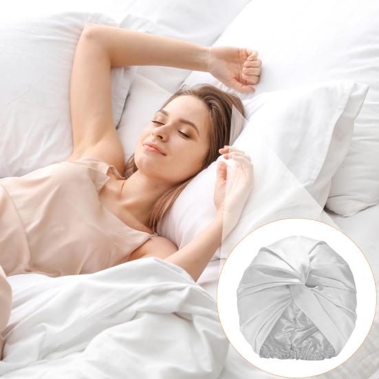 Женская шляпа из искусственного шелка, однотонная, с закрученным узлом, шляпа-тюрбан, однотонная шапочка для сна, домашний головной убор