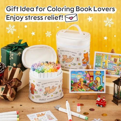 Иллюстрационные маркеры Ohuhu x Bobbie Goods с тонким наконечником, 48 цветов, серия Honolulu B