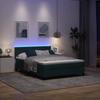 LED Box Spring Bed with Mattress Dark Green 140 x 200 cm Velvet