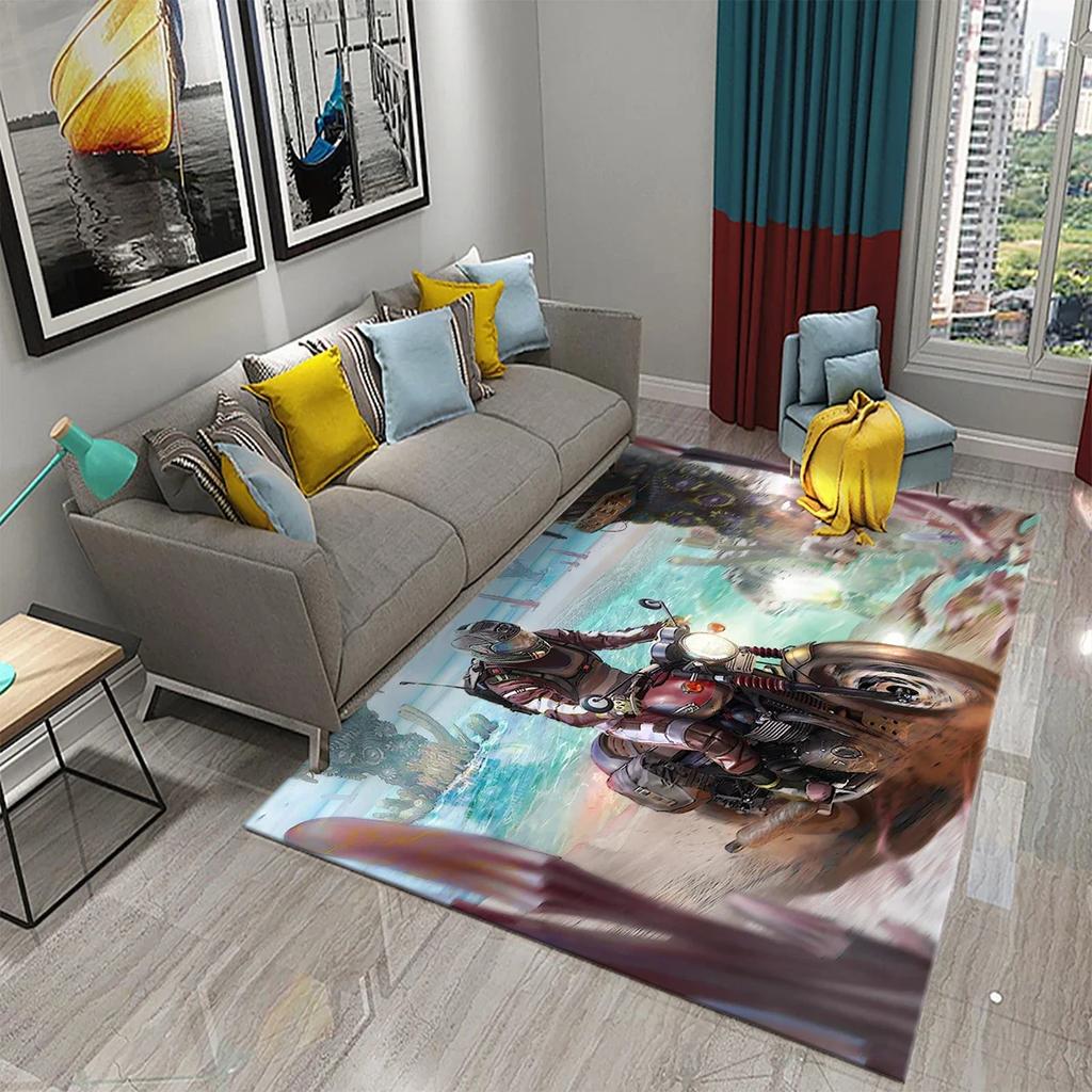 3D Винтажный Крутой Классический Мотоцикл Ковер Картина маслом Искусство Ковер Дом Спальня Гостиная Украшения Коврик для ванной Нескользящий