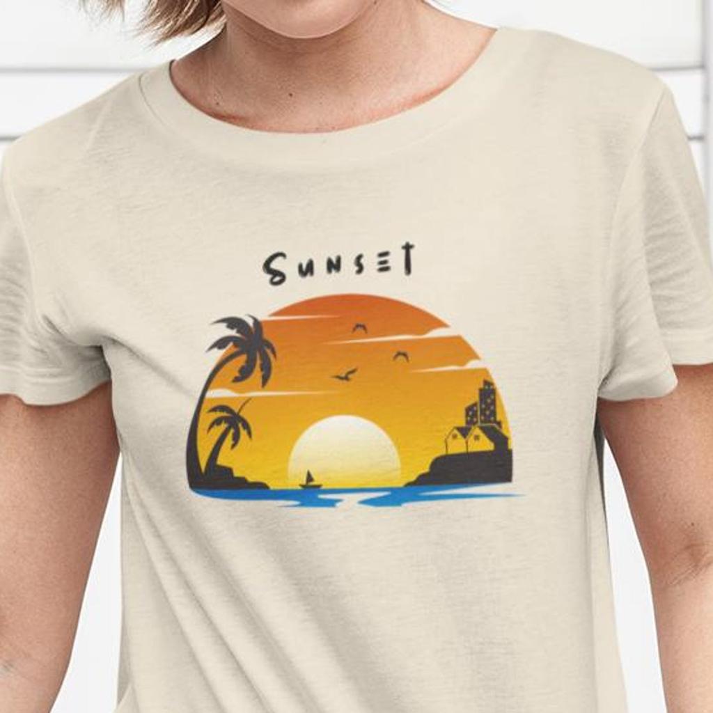 Sunset Vibes Graphic Tee: Unisex Heavy Cotton Summer Shirt and kids tshirt