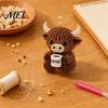 Cute Handmade Ornaments DIY Highland Cow Beading Kit, 3D Bead Craft Pendant Weaving Kit with Colorful Beads And Instructions, Beadwork for Adults