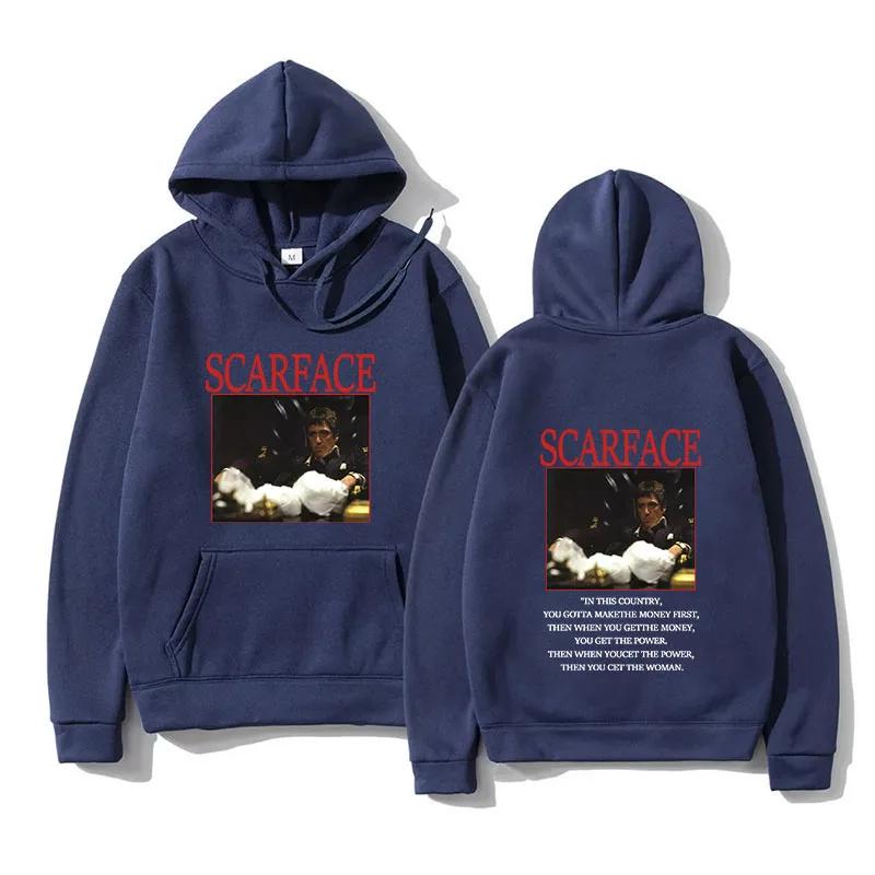 90s Classic Movie Scarface Tony Montana Men's Hoodie Men Women Hip Hop Vintage Long Sleeve Sweatshirt Loose Pullover Streetwear