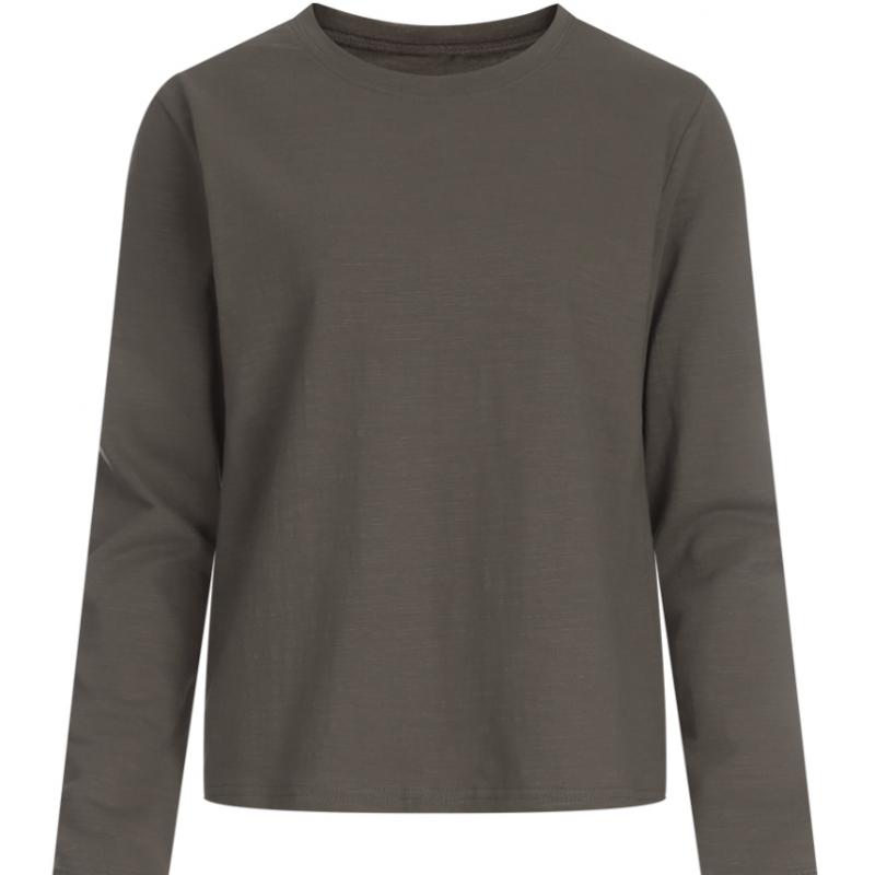 Shop Women S baSic Slip Semi Crop Daily Long Sleeve T ShirT Pink Dai wSh 1153