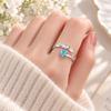 Rhinestone Embellished Rhinestone Heart Ring Adjustable Fashion Band  Mom Daughter Gift