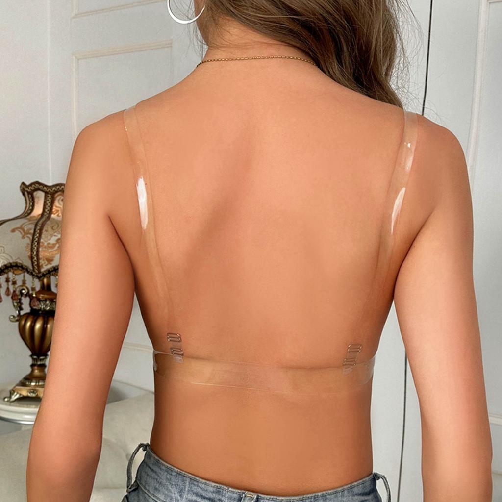 Невидимый бюстгальтер, сексуальное кружевное прозрачное женское белье на косточках с эффектом пуш-ап, подходит для вечернего платья 75B-85Bc для маленькой чашки