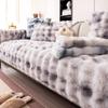 Winter Thick Sofa Towel Warm Rabbit Plush Can Cover Seat Cover Cover Backrest Armrest All-Inclusive Cover Cloth Blanket