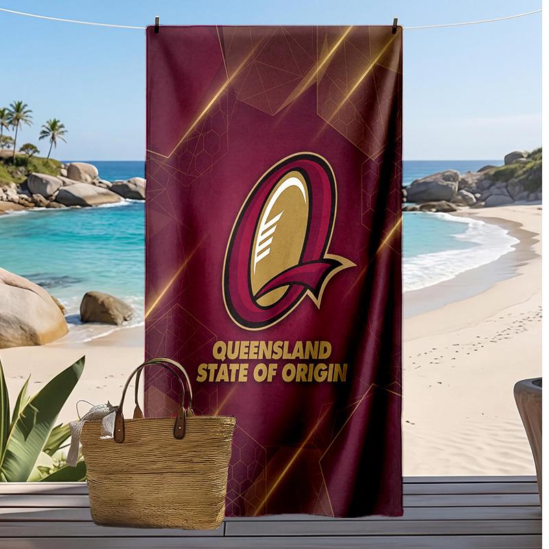 Queensland Maroons Print Beach Towel Soft Portable Quick?dry Towel For Pool Summer Vacation Outdoor Sport