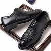 Men's Shoes Top Layer Cowhide Crocodile Pattern Embossed Lace-up Shoes Genuine Leather Men
