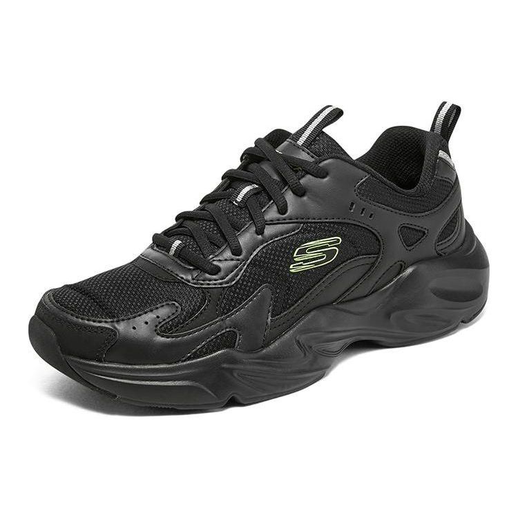 Skechers Stamina Airy DLites Удобные Универсальные Модные Прочные Амортизирующие Дышащие Низкие Папины Кроссовки Мужские Кроссовки Черные 894270-BBK