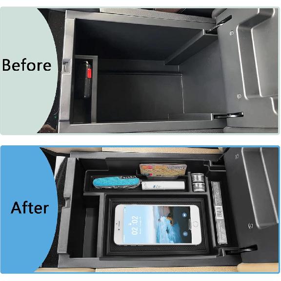 EDBETOS Center Console Organizer Tray Compatible With Nissan Pathfinder Accessories   2024 2025 R53 Interior Secondary Armrest Storage Glove Box