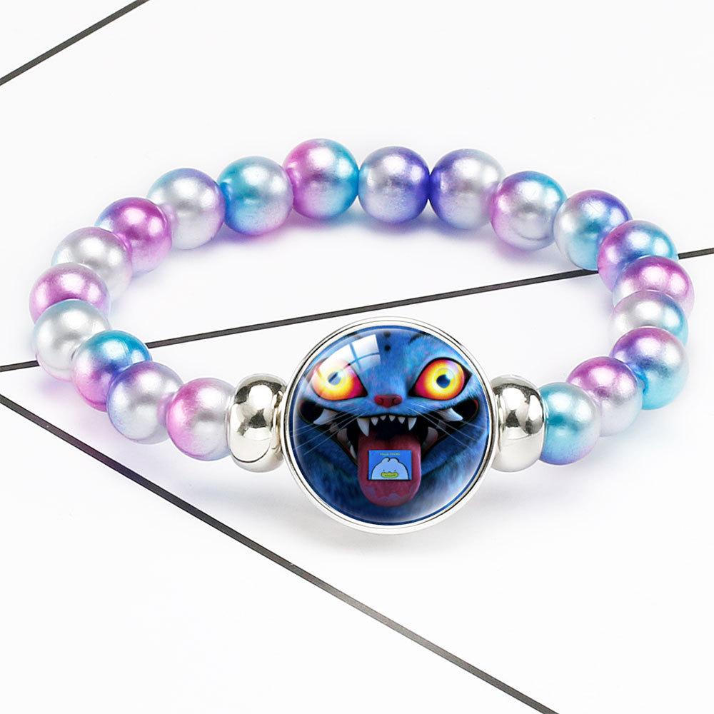 Браслет из бусин с плавным переходом цвета Rumi Zoey Mira Браслет с инкрустированным кристаллом Скрытая застежка Съемное эластичное украшение