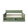 Sofa Bed Flieks 90x200 Daybed with Storage Space, Functional Bed with 2 Drawers, Green